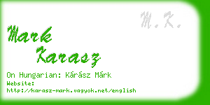 mark karasz business card